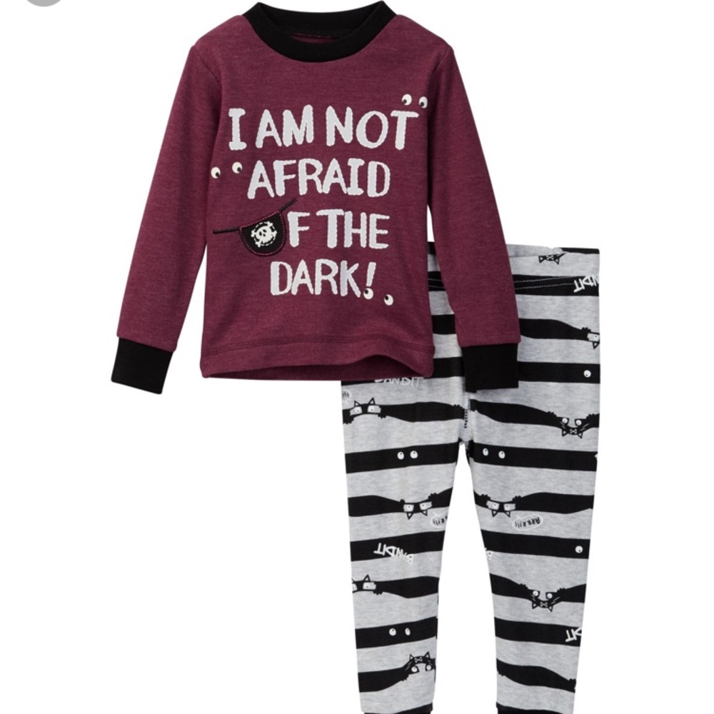 Petit Lem Not Afraid of the Dark! Pajama Set NWT